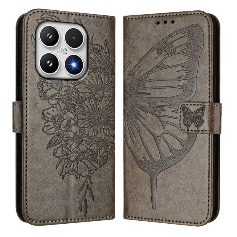 Fodral Xiaomi 17 Fjärilsdesign Med Rem