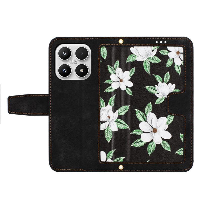 Fodral Xiaomi 17 Korthållare Och Blommönster