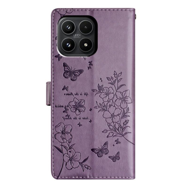 Läderfodral Xiaomi 17 Telefonfodral Blommönster