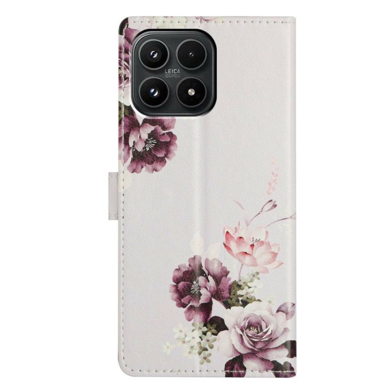 Läderfodral Xiaomi 17 Telefonfodral Blommor