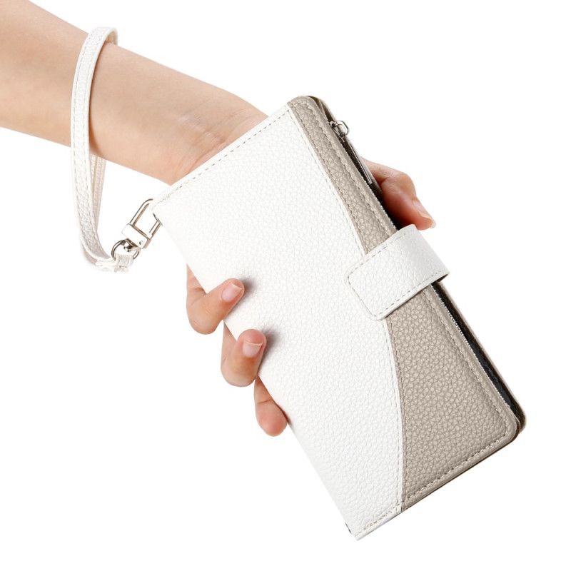 Läderfodral Xiaomi 17 Telefonfodral Tvåfärgad Med Remmar