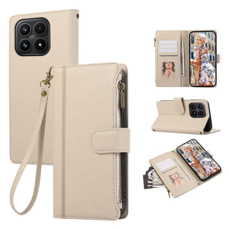 Läderskal Fodral Xiaomi 17 Plånbok Med Kant Och Snodd