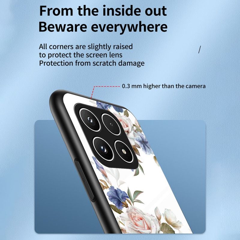 Skal Xiaomi 17 Blommönster I Härdat Glas