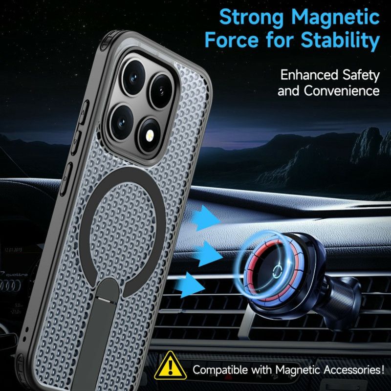 Skal Xiaomi 17 Magnetisk Rutmönster Med Stöd