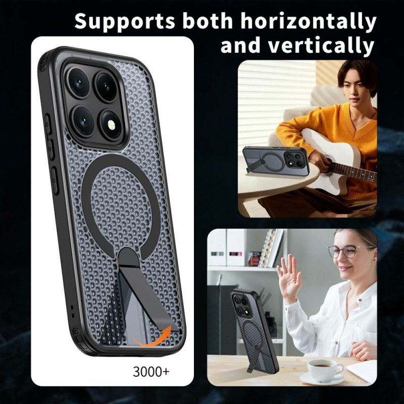 Skal Xiaomi 17 Magnetisk Rutmönster Med Stöd