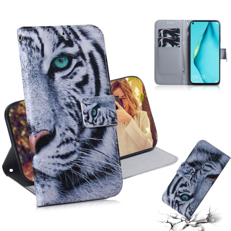 Fodral för Huawei P40 Lite Vit Tiger