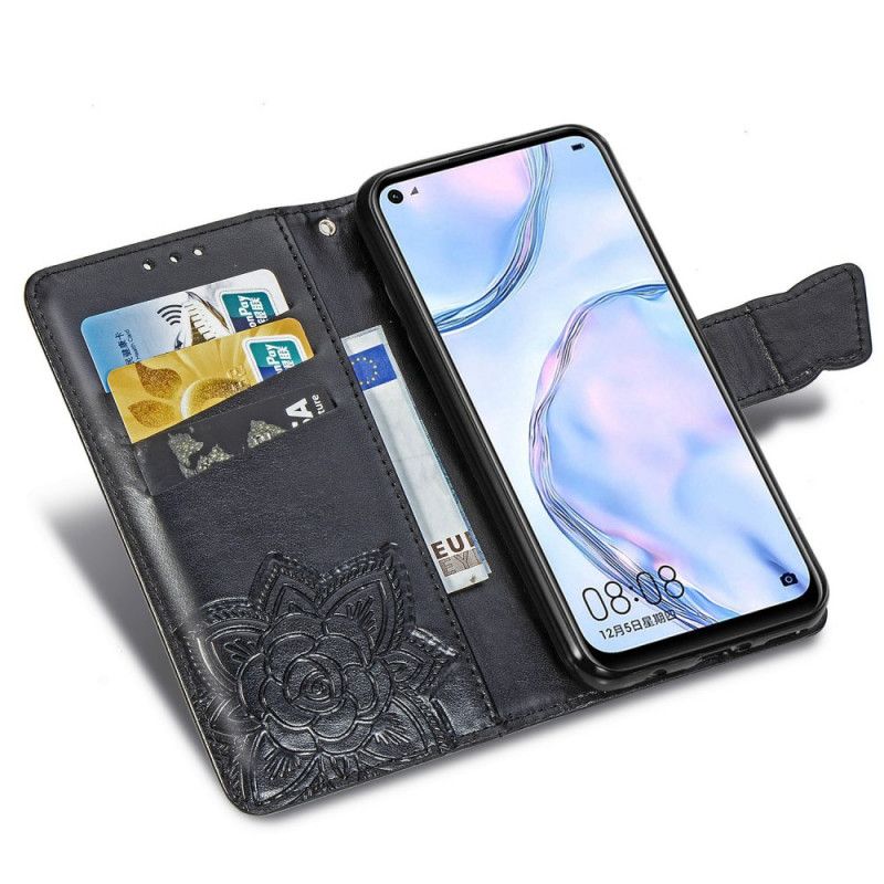 Fodral Huawei P40 Lite Ljusblå Halva Fjärilar