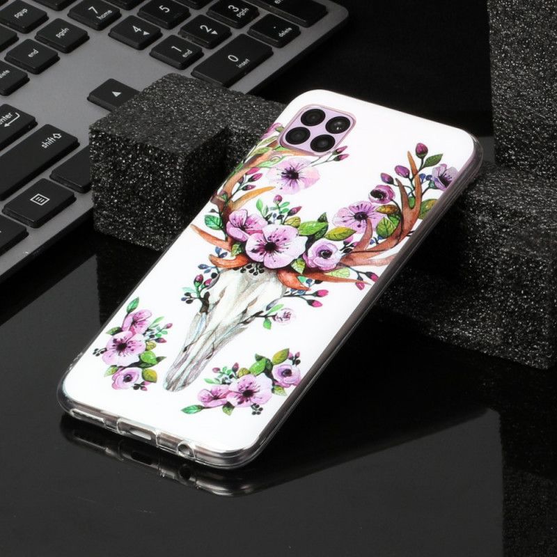 Skal för Huawei P40 Lite Fluorescerande Blommig Älg