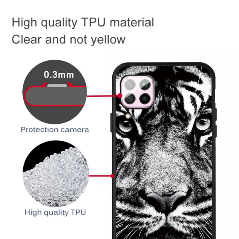 Skal för Huawei P40 Lite Svartvit Tiger