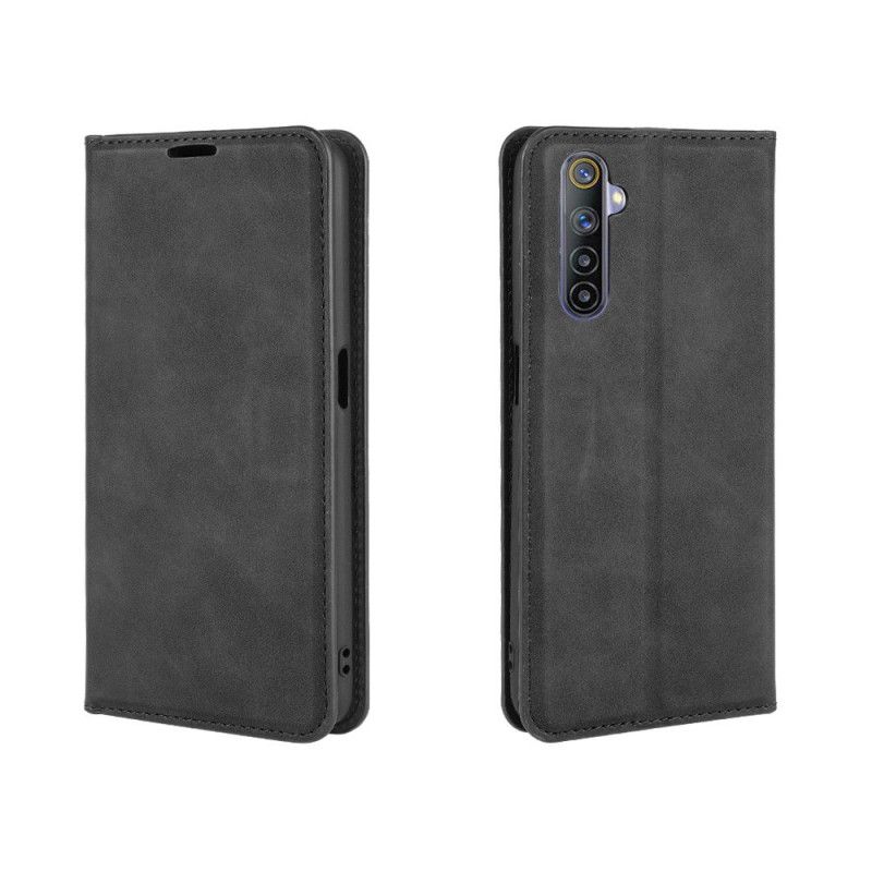 Folio-fodral Realme 6 Svart Hud-Touch