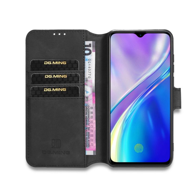 Skyddsfodral Realme 6 Svart Vintage Khazneh Lädereffekt