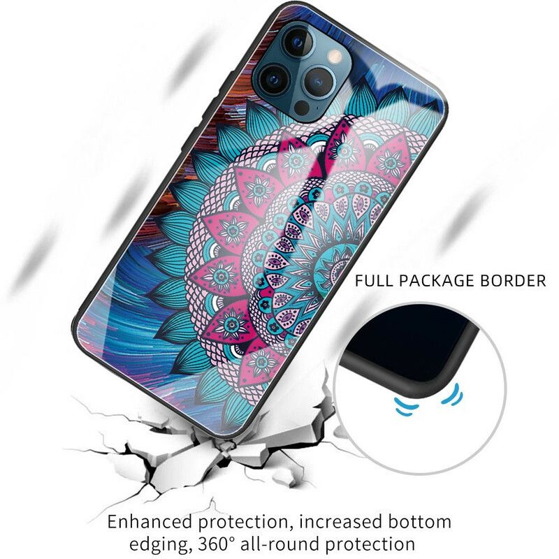 Skal iPhone 13 Pro Telefonfodral Mandala I Härdat Glas