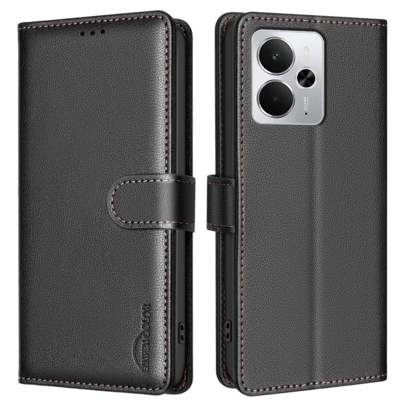 Läderfodral Realme 14 5g Telefonfodral Binfen Rfid-blockerande Färg