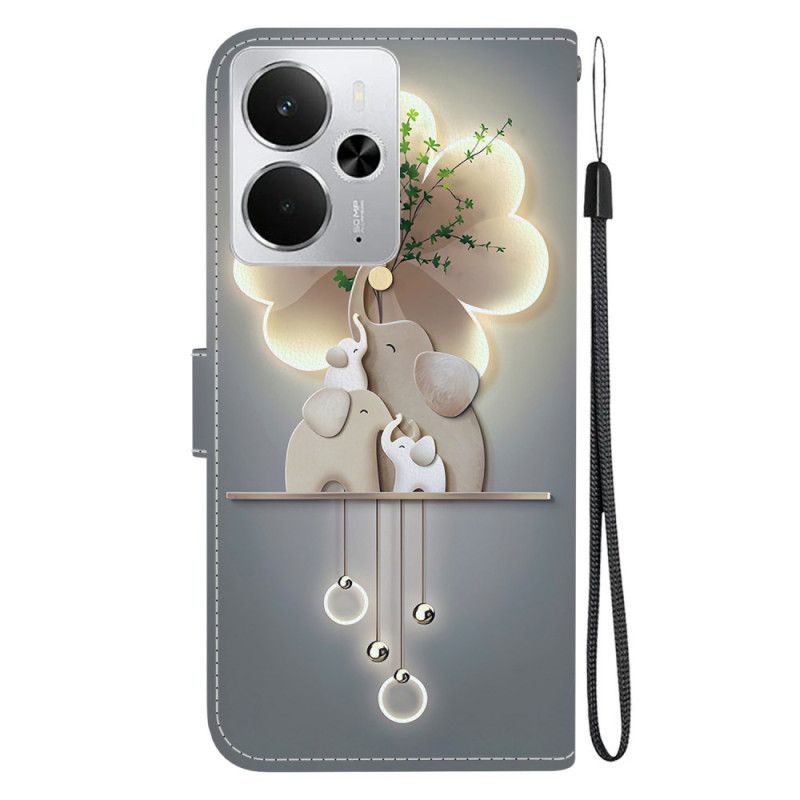 Läderfodral Realme 14 5g Telefonfodral Elefant