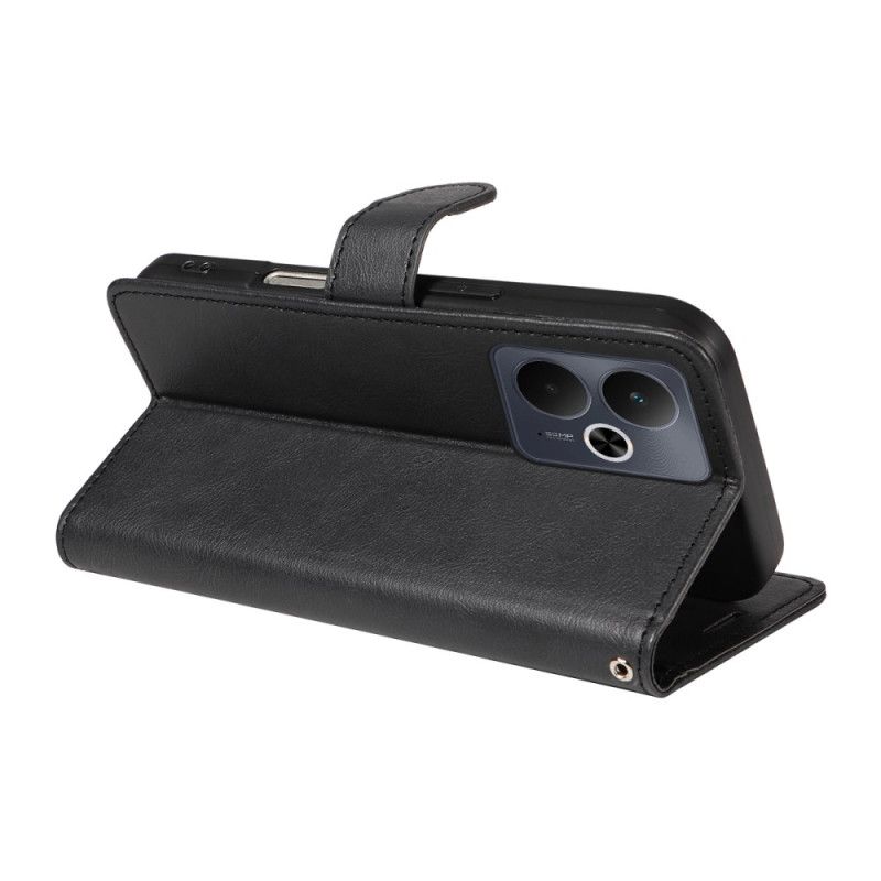 Läderfodral Realme 14 5g Telefonfodral Enfärgad Lädereffekt Med Rem