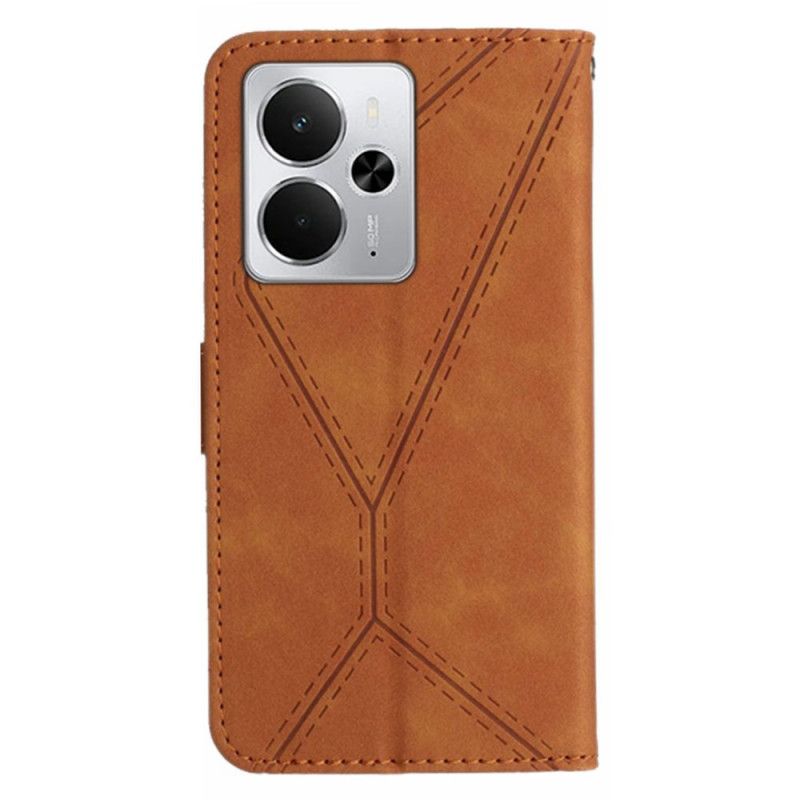 Läderfodral Realme 14 5g Telefonfodral Ränder Och Ränder