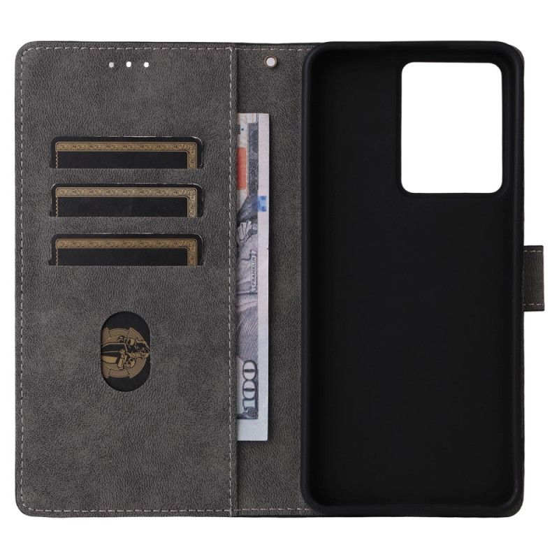 Läderfodral Realme 14 5g Telefonfodral Rfid-skydd Mockaeffekt