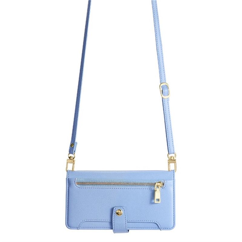 Skyddsfodral Realme 14 5g Plånbok Med Dragkedja Rem Och Axelrem