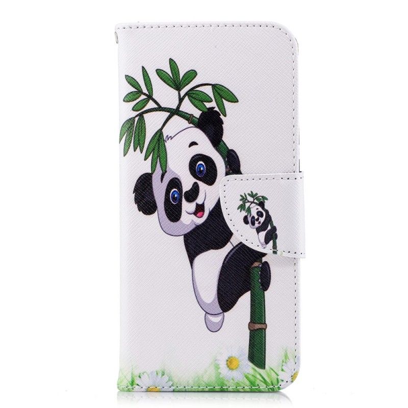 Läderfodral Huawei P20 Mobilskal Panda På Bambu