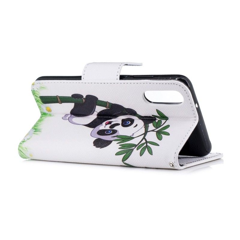 Läderfodral Huawei P20 Mobilskal Panda På Bambu