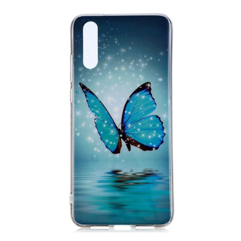 Skal Huawei P20 Fluorescerande Blå Fjäril