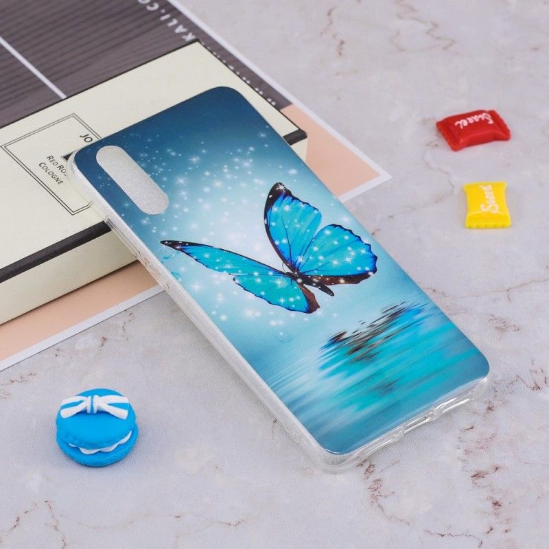 Skal Huawei P20 Fluorescerande Blå Fjäril