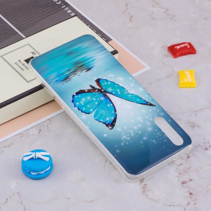 Skal Huawei P20 Fluorescerande Blå Fjäril