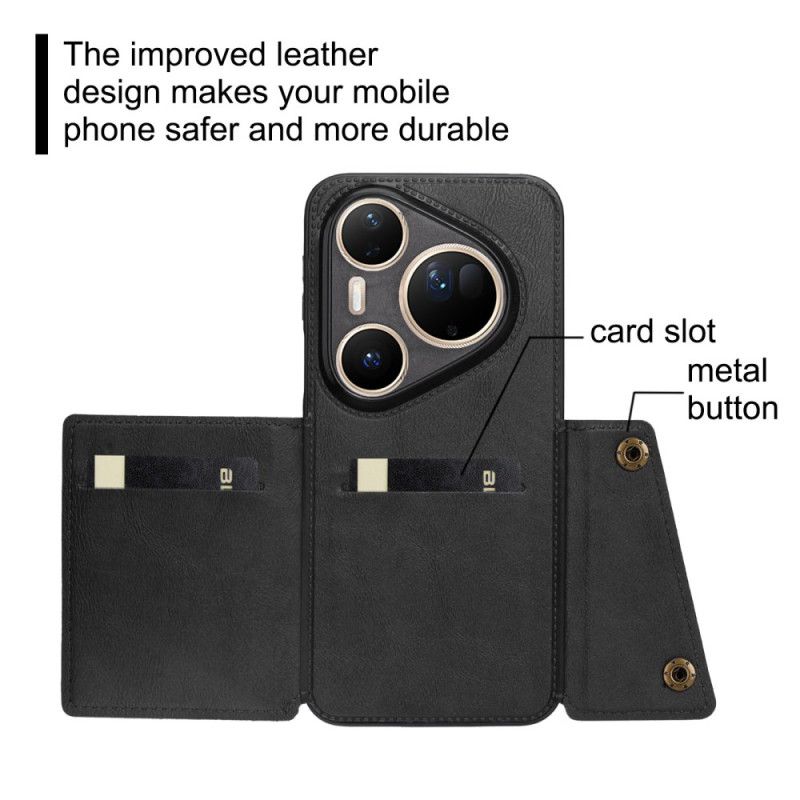 Skal Huawei Pura 80 Ultra Telefonfodral Korthållare I Lädereffekt