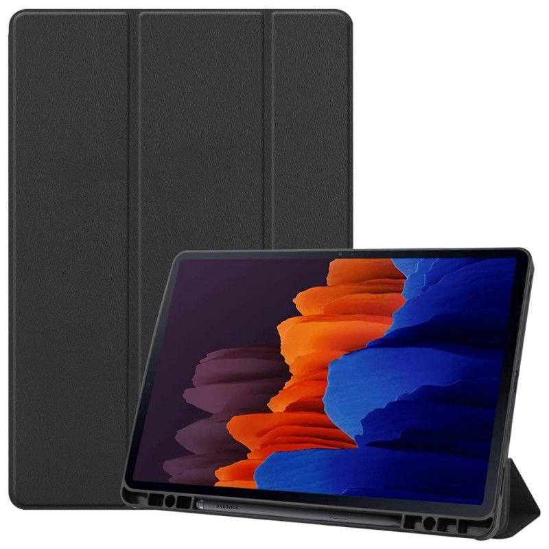 Smart Fodral Samsung Galaxy Tab S7 Plus Svart Trefaldig Pennhållare