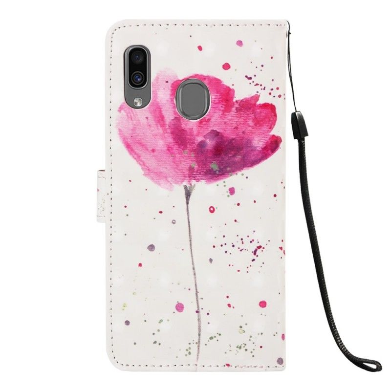 Fodral för Samsung Galaxy A30 Akvarellvallmo