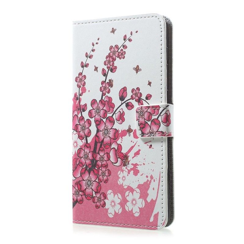 Fodral för Samsung Galaxy A30 Magenta Tropiska Blommor