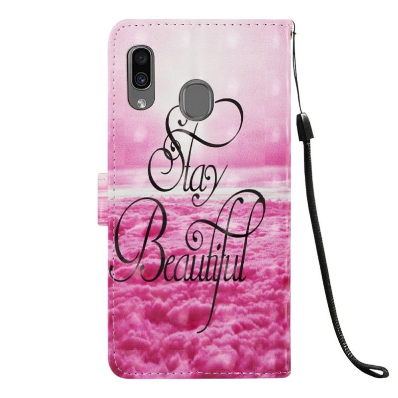 Läderfodral Samsung Galaxy A30 Mobilskal Förbli Vacker