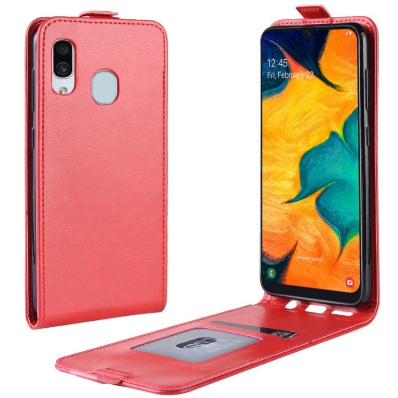 Läderfodral Samsung Galaxy A30 Svart Mobilskal Vikbar Lädereffekt