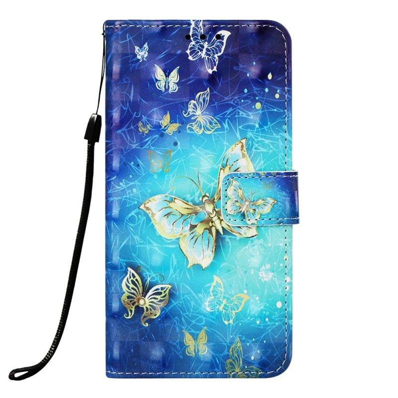 Läderskal Samsung Galaxy A30 Gyllene Remfjärilar
