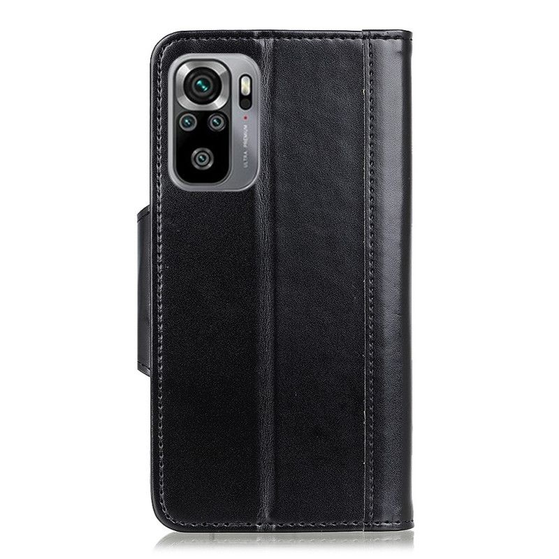 Fodral för Xiaomi Redmi Note 10 / Note 10S Svart Eleganslås I Konstläder