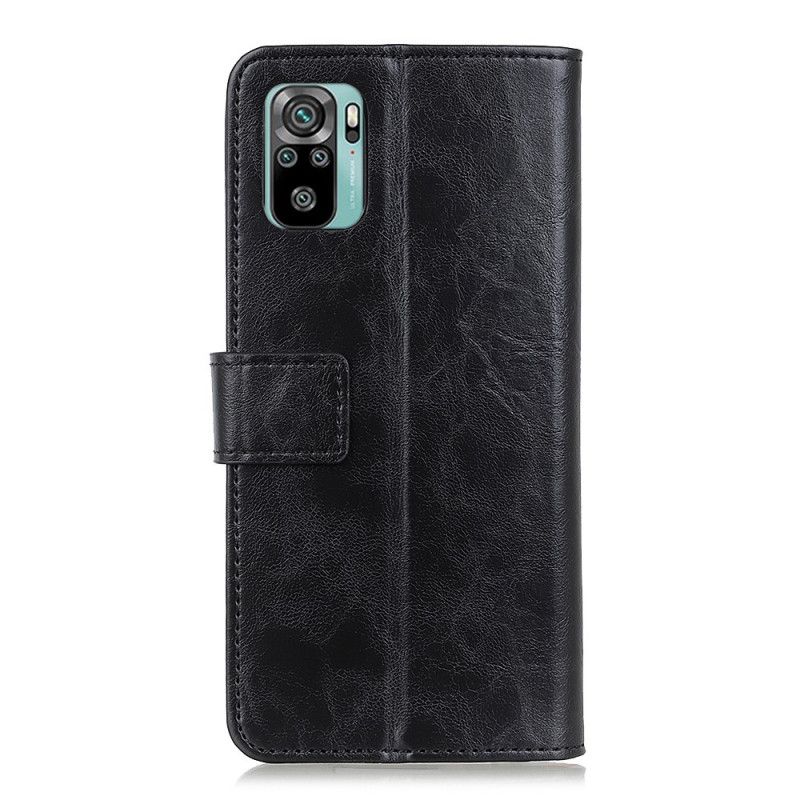 Fodral för Xiaomi Redmi Note 10 / Note 10S Svart Khazneh-Läderstil