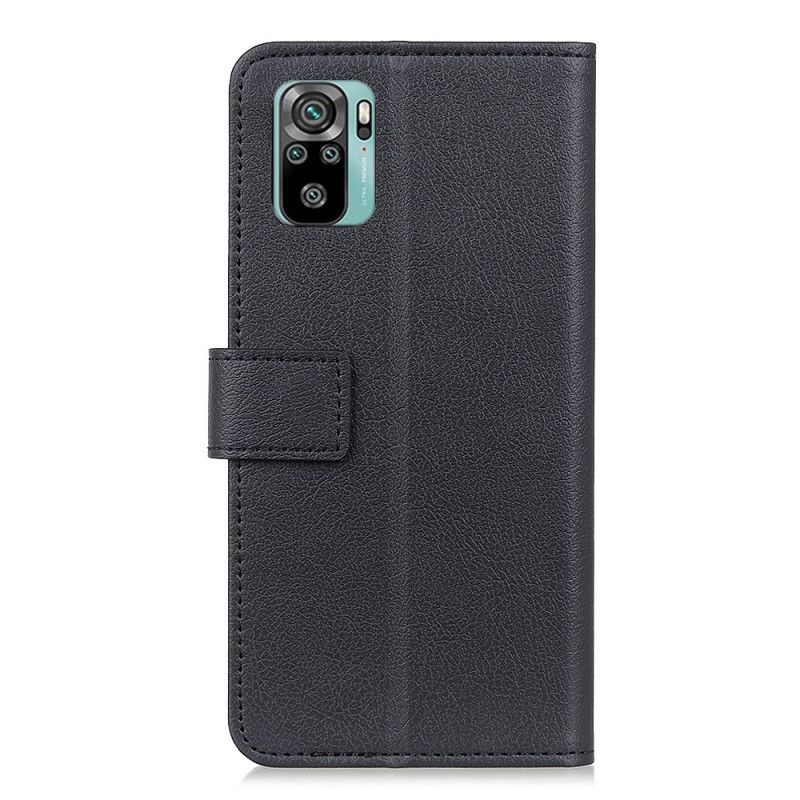 Fodral för Xiaomi Redmi Note 10 / Note 10S Svart Klassiskt Konstläder