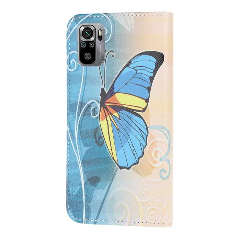 Fodral Xiaomi Redmi Note 10 / Note 10S Ljusblå Fjärilar