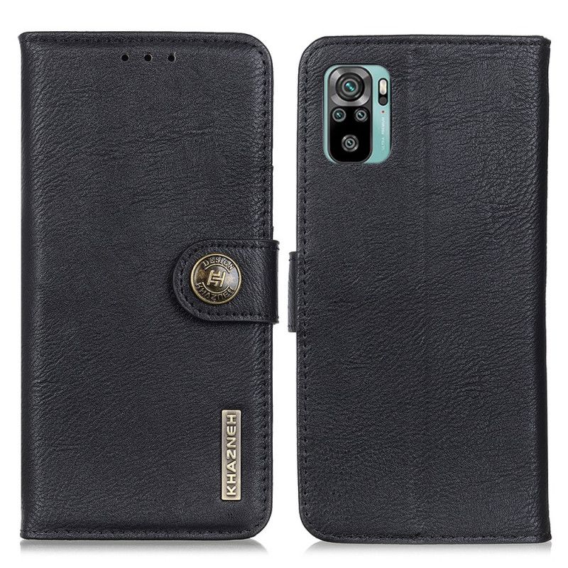 Fodral Xiaomi Redmi Note 10 / Note 10S Svart Khazneh Konstläder