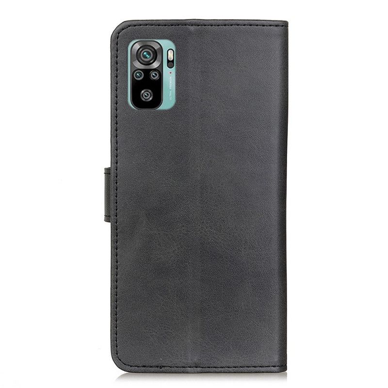 Fodral Xiaomi Redmi Note 10 / Note 10S Svart Retro Matt Lädereffekt