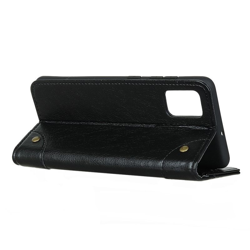 Fodral Xiaomi Redmi Note 10 / Note 10S Svart Vintage Nitar Nappaskinn Stil