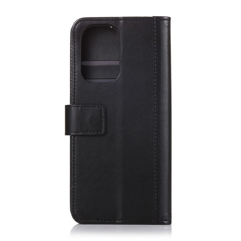 Läderfodral Xiaomi Redmi Note 10 / Note 10S Svart Mobilskal Delad Läderstil