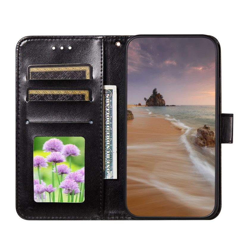 Skyddsfodral Xiaomi Redmi Note 10 / Note 10S Svart Blank Läderstil