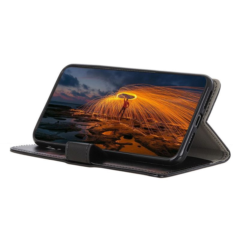 Skyddsfodral Xiaomi Redmi Note 10 / Note 10S Svart Enkel Glänsande Lädereffekt