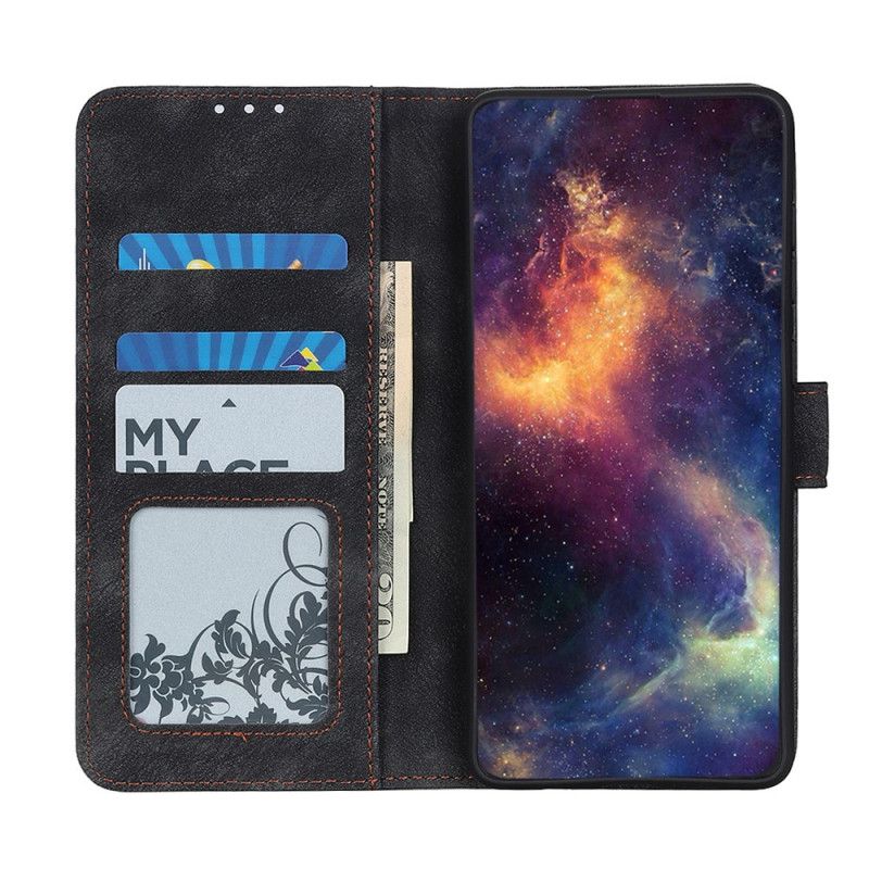 Skyddsfodral Xiaomi Redmi Note 10 / Note 10S Svart Nitt Vintage Läderstil
