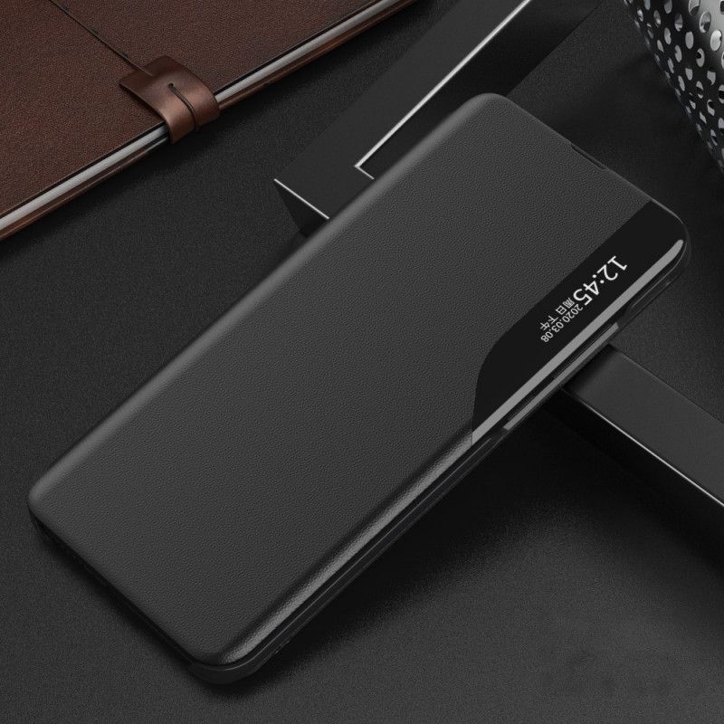 Visa Omslag Xiaomi Redmi Note 10 / Note 10S Svart Lädereffekt