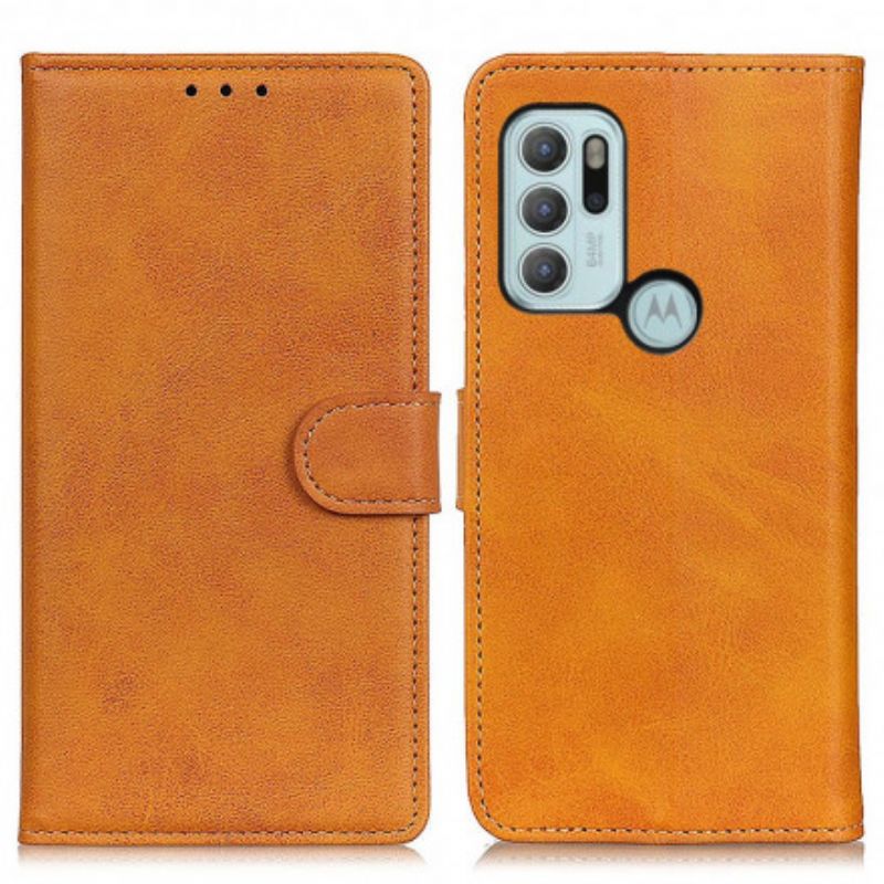 Fodral Moto G60s Matt Lädereffekt