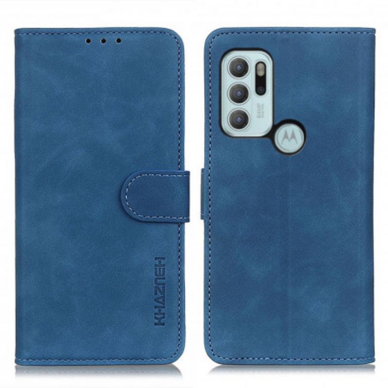 Fodral Moto G60s Vintage Khazneh Lädereffekt