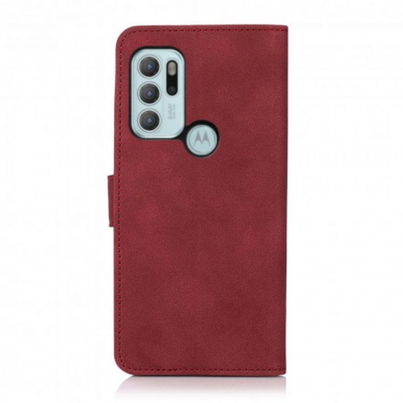 Läderfodral Moto G60s Telefonfodral Khazneh Texturerad Lädereffekt