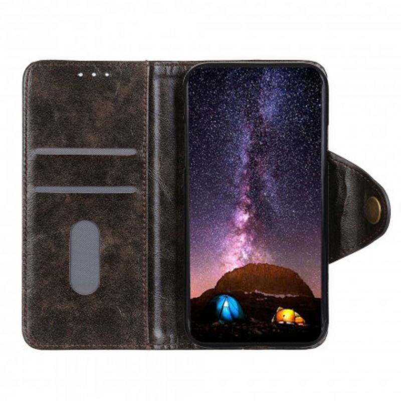 Läderskal Fodral Moto G60s Glänsande Läderimitation Khazneh